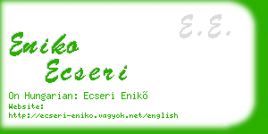 eniko ecseri business card